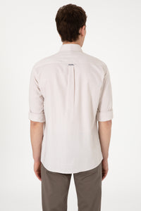 Camasa Barbat Bej Cu Logo Multicolor