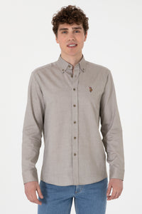 Camasa Barbat Maro Cappuccino Cu Logo Brodat