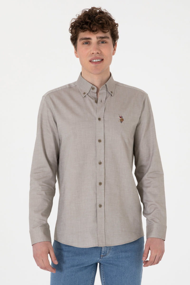 Camasa Barbat Maro Cappuccino Cu Logo Brodat