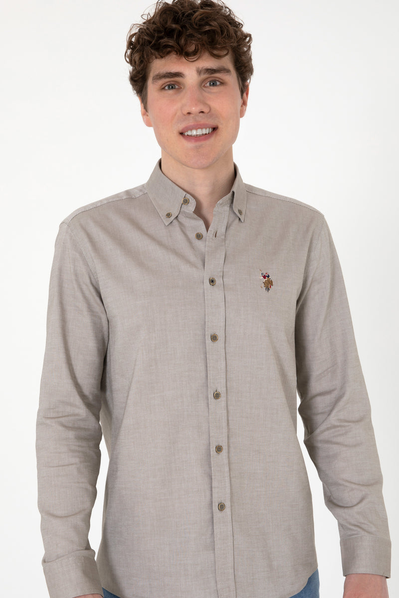 Camasa Barbat Maro Cappuccino Cu Logo Brodat