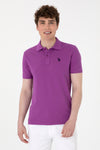 Tricou Polo Barbat Mov Cu Logo Brodat