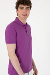 Tricou Polo Barbat Mov Cu Logo Brodat