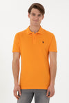 Tricou Polo Barbat Galben Cu Logo Brodat