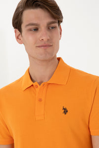Tricou Polo Barbat Galben Cu Logo Brodat
