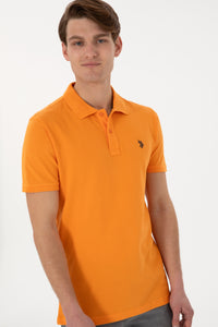 Tricou Polo Barbat Galben Cu Logo Brodat