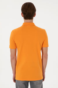 Tricou Polo Barbat Galben Cu Logo Brodat