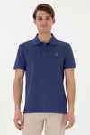 Tricou Polo Barbat Indigo Cu Logo Brodat