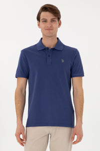 Tricou Polo Barbat Indigo Cu Logo Brodat