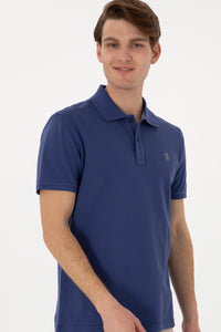 Tricou Polo Barbat Indigo Cu Logo Brodat