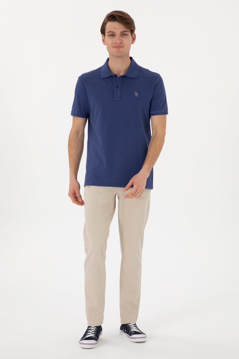 Tricou Polo Barbat Indigo Cu Logo Brodat