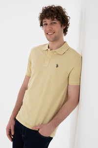 Tricou Polo Barbat Galben Lamaie Inchis 