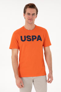 Tricou Cu Decolteu Rotund Portocaliu Cu Logo USPA