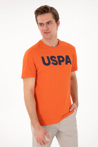 Tricou Cu Decolteu Rotund Portocaliu Cu Logo USPA