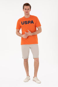 Tricou Cu Decolteu Rotund Portocaliu Cu Logo USPA