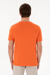 Tricou Cu Decolteu Rotund Portocaliu Cu Logo USPA