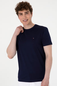 Tricou Barbat Bleumarin cu Guler Rotund