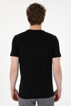 Tricou Barbat Negru cu Guler Rotund