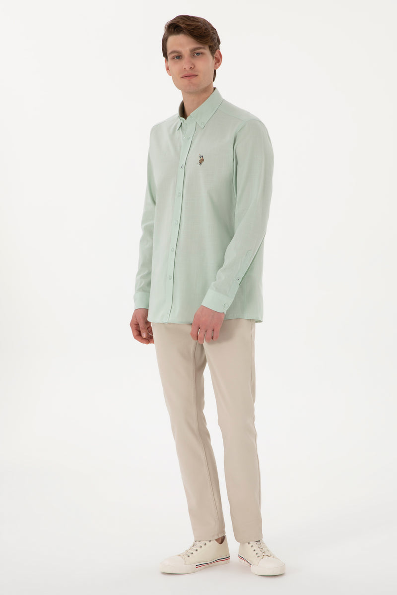 Camasa Barbat Verde Dafin Textura De Vara