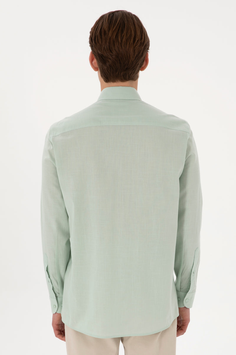 Camasa Barbat Verde Dafin Textura De Vara