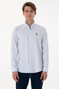 Camasa Barbat Albastra Deschis Cu Logo Brodat