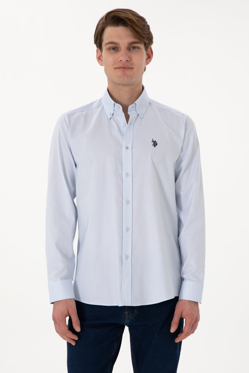 Camasa Barbat Albastra Deschis Cu Logo Brodat