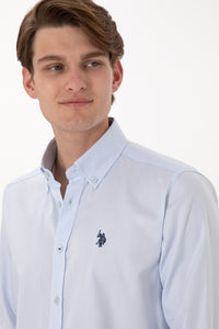 Camasa Barbat Albastra Deschis Cu Logo Brodat