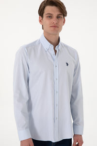 Camasa Barbat Albastra Deschis Cu Logo Brodat