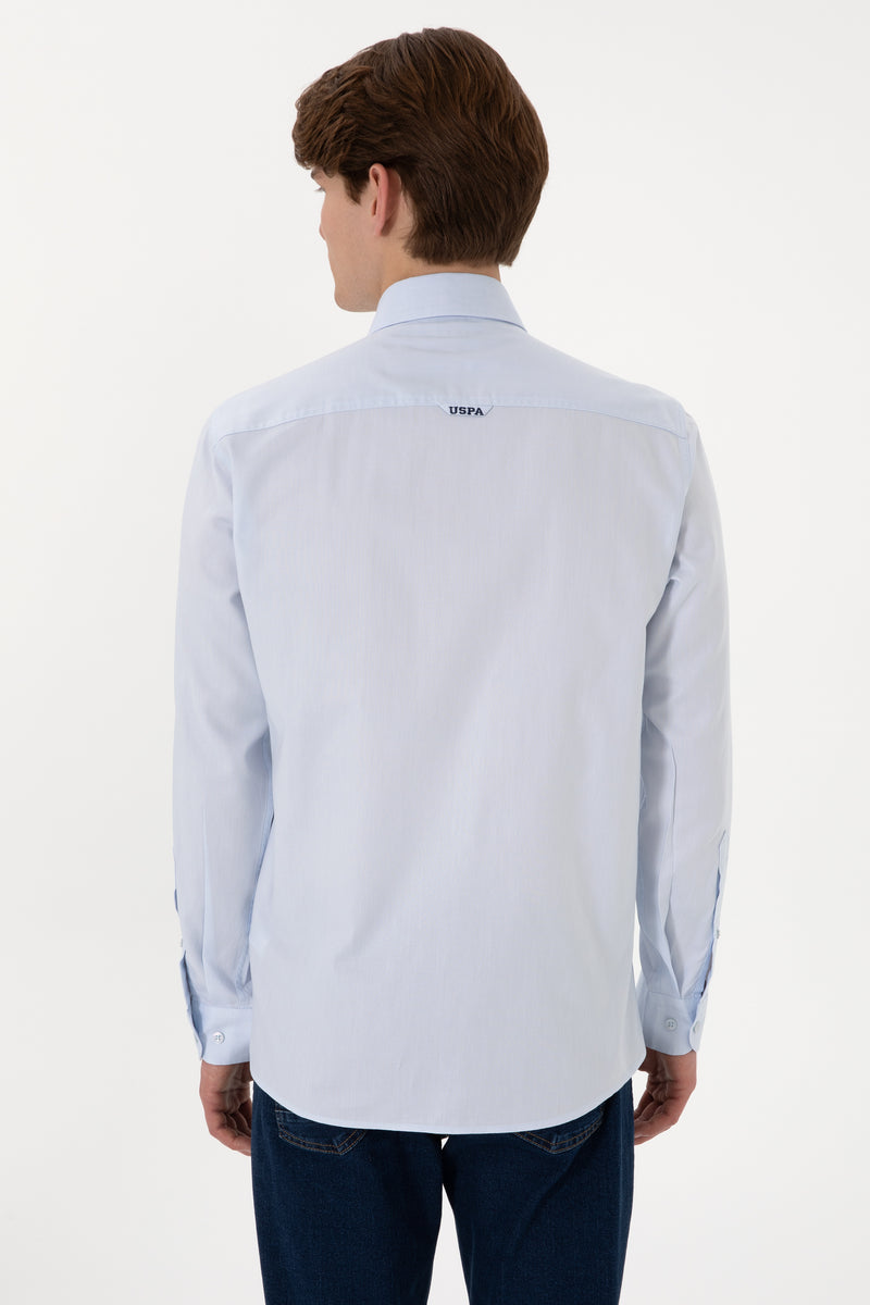 Camasa Barbat Albastra Deschis Cu Logo Brodat