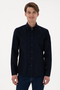 Camasa Barbat Bleumarin Cu Logo Brodat