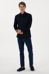 Camasa Barbat Bleumarin Cu Logo Brodat