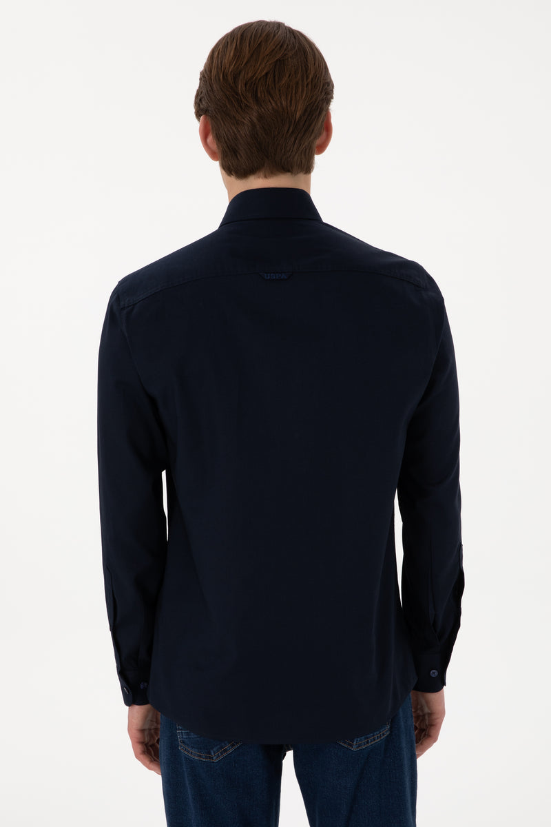 Camasa Barbat Bleumarin Cu Logo Brodat