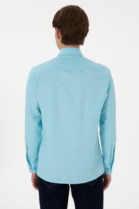 Camasa Barbat Albastru Ciel Cu Logo Brodat