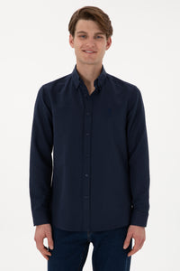 Camasa Barbat Bleumarin Cu Logo Brodat