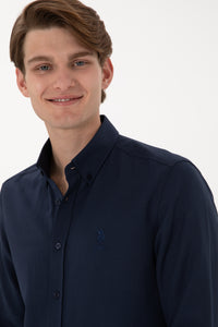 Camasa Barbat Bleumarin Cu Logo Brodat