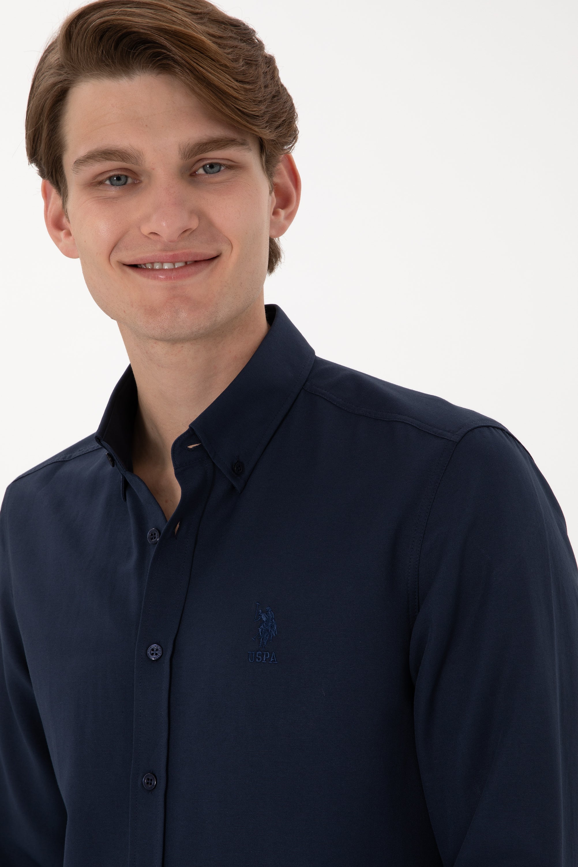 Camasa Barbat Bleumarin Cu Logo Brodat