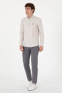 Camasa Barbat Bej Cu Logo