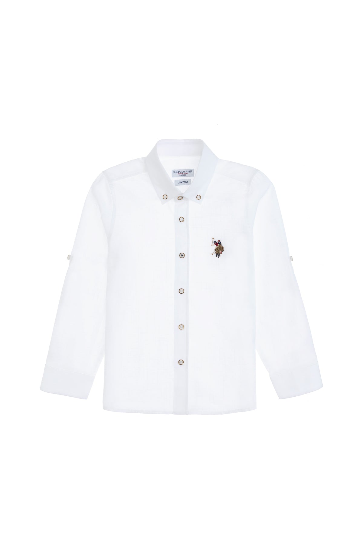 Cămașă Băieți Pe Alb Cu Logo Colorat