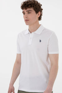 Tricou Polo Barbat Alb Cu Logo Brodat