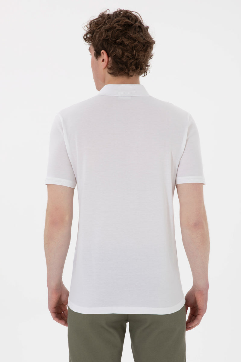 Tricou Polo Barbat Alb Cu Logo Brodat