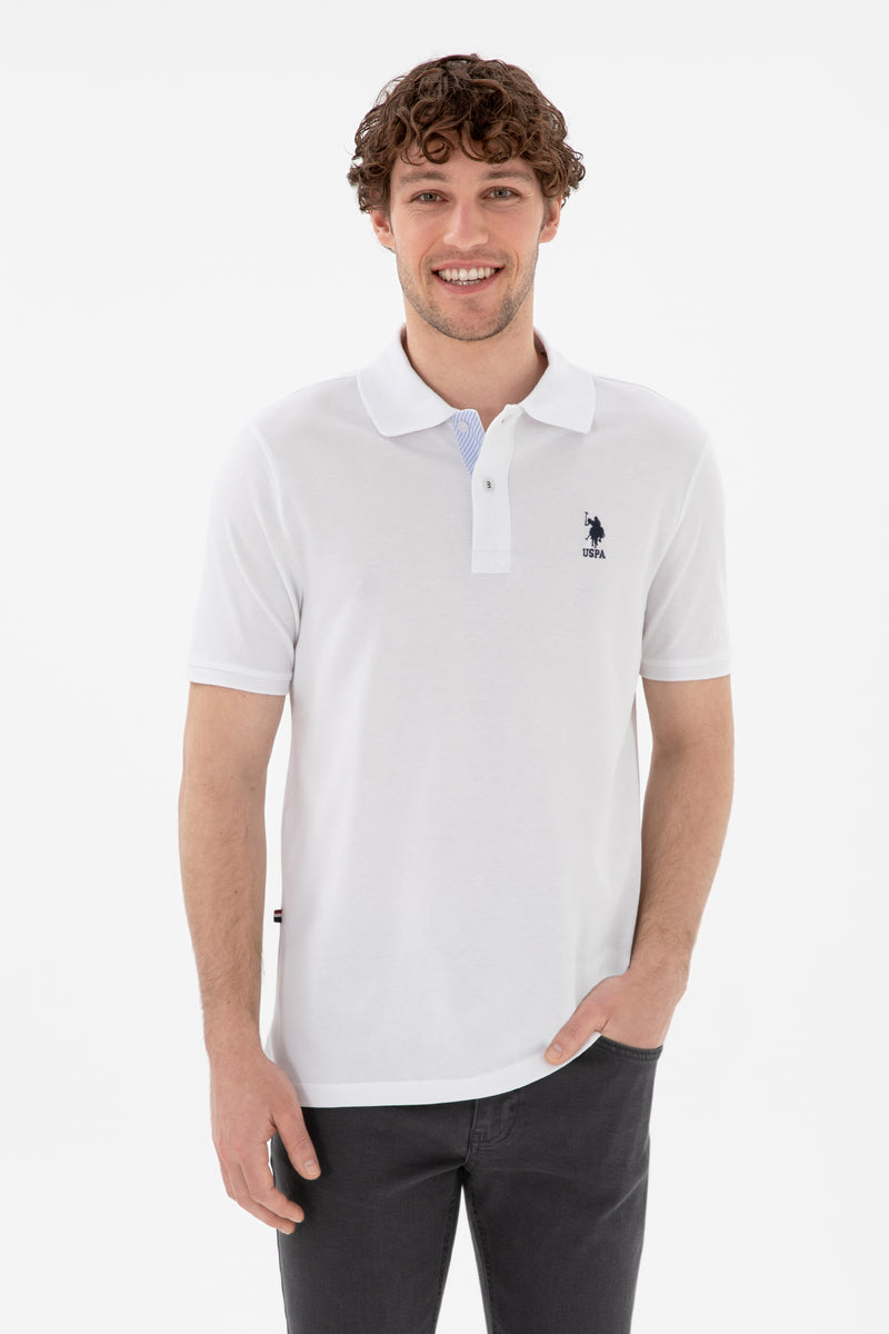 Tricou Polo Barbat Alb Cu Logo