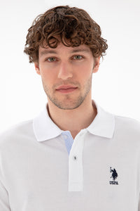 Tricou Polo Barbat Alb Cu Logo