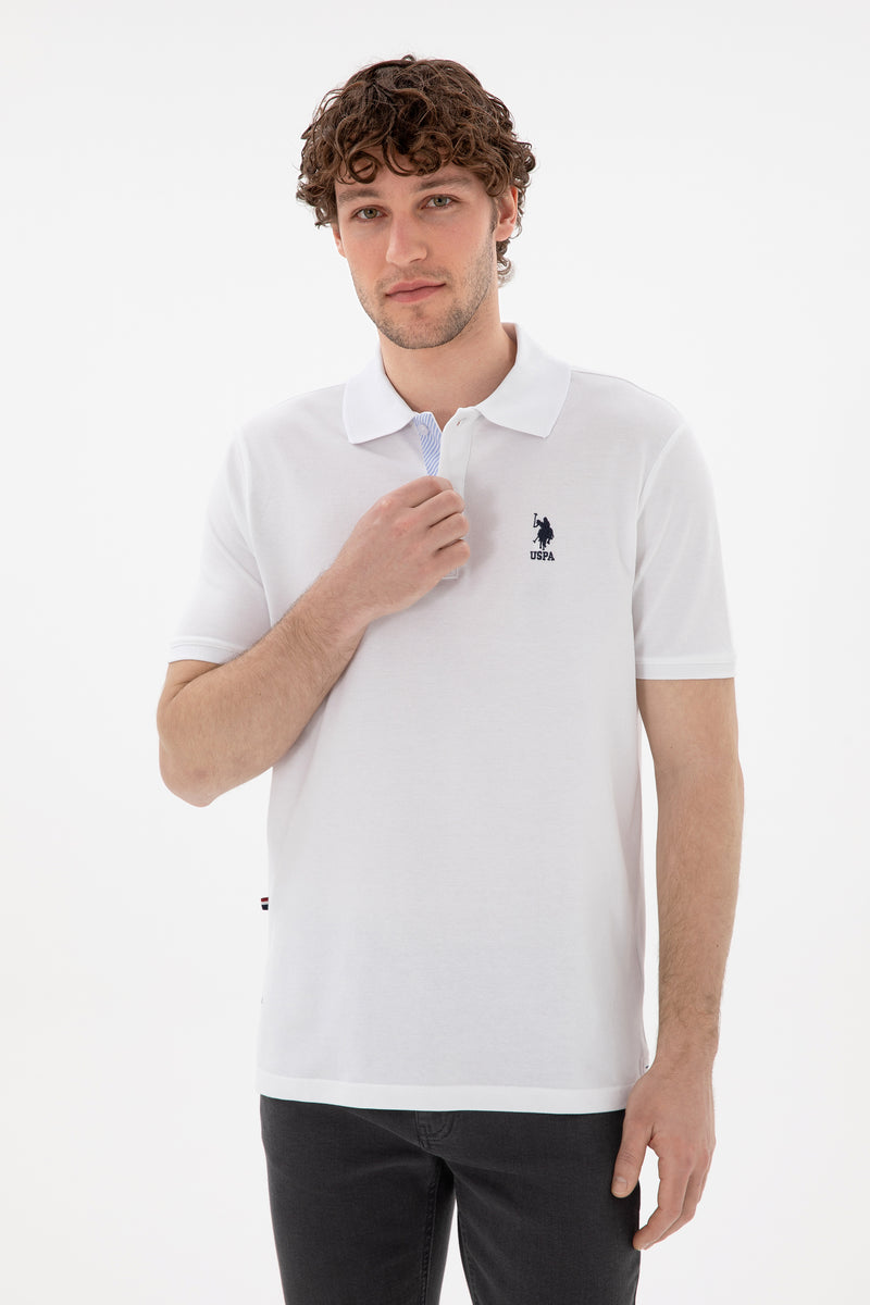 Tricou Polo Barbat Alb Cu Logo