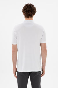 Tricou Polo Barbat Alb Cu Logo