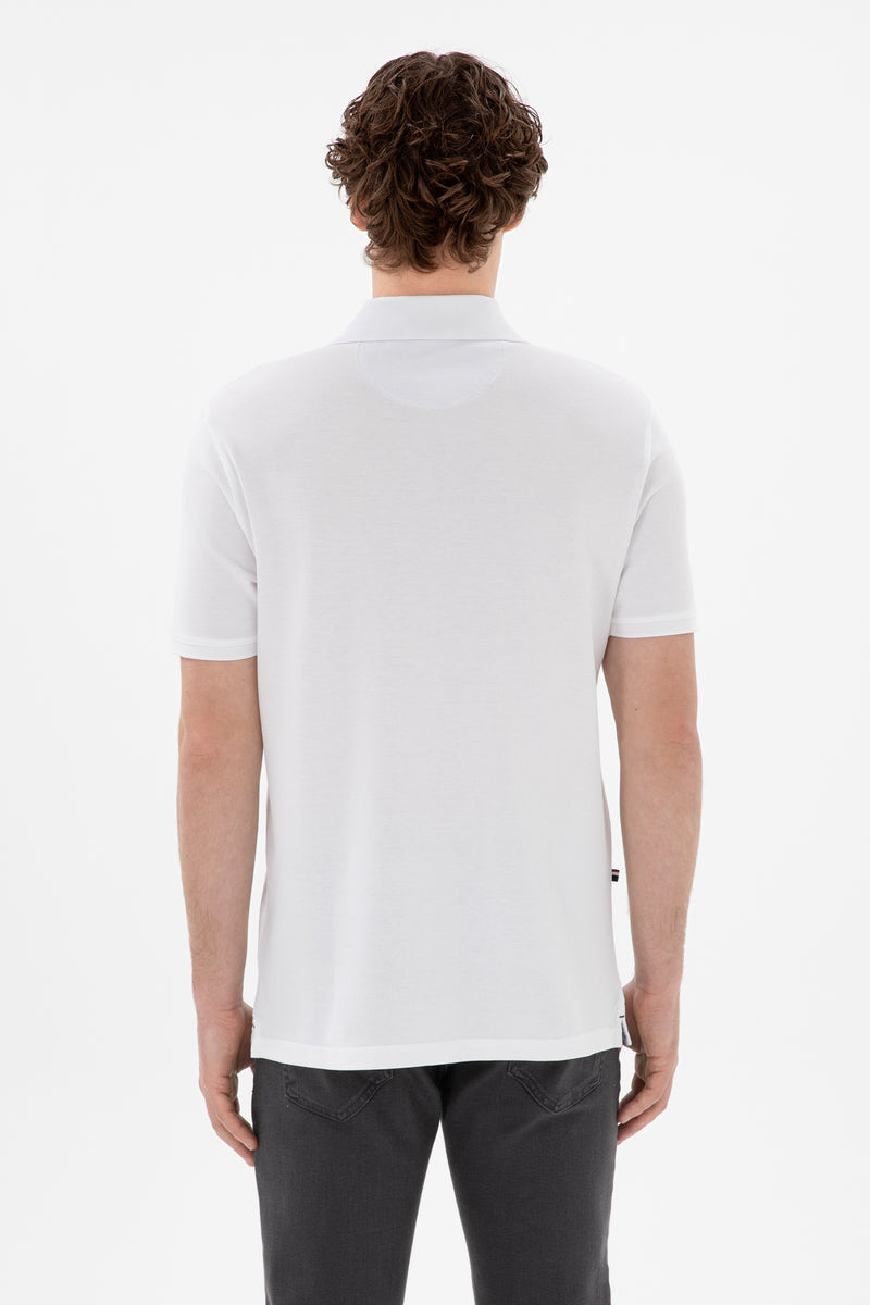 Tricou Polo Barbat Alb Cu Logo