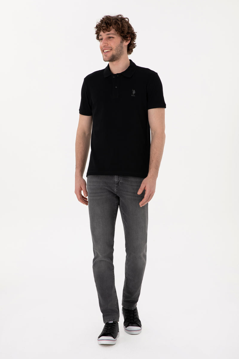 Tricou Polo Barbat Negru Cu Logo