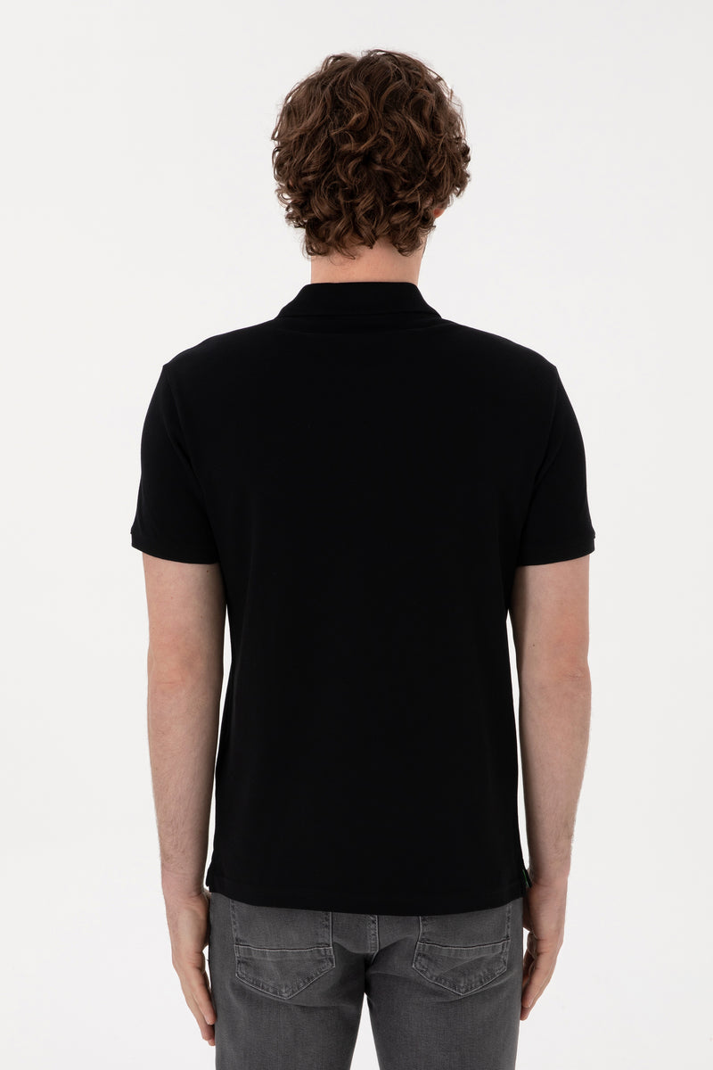 Tricou Polo Barbat Negru Cu Logo