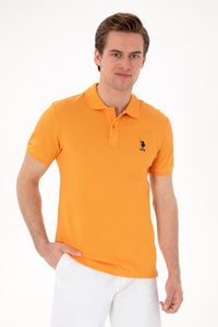 Tricou Polo Bărbați Pe Orange Cu Logo Brodat