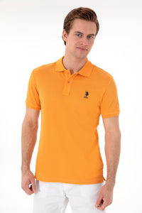 Tricou Polo Bărbați Pe Orange Cu Logo Brodat