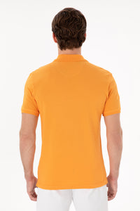 Tricou Polo Bărbați Pe Orange Cu Logo Brodat