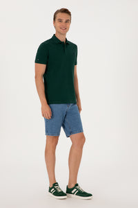 Tricou Polo Barbat Verde Cu Logo